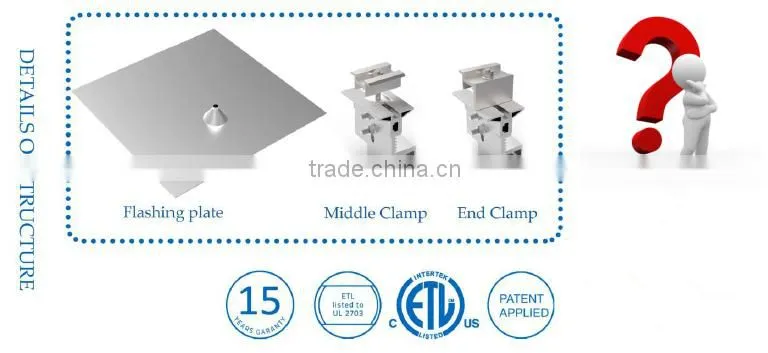 solar pv home asphalt shingle roof racking system