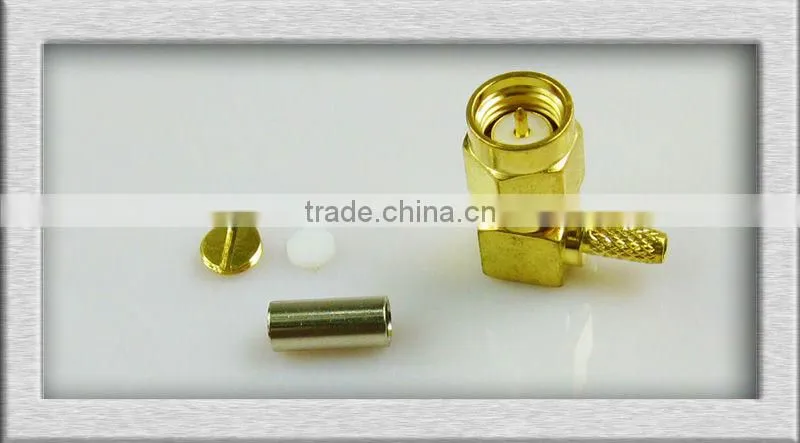 50ohm SMA female right angle connector for PCB mounting