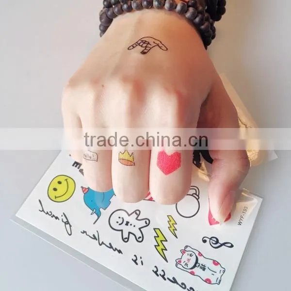 custom small size cute cartoon tattoo waterproof tattoo sticker