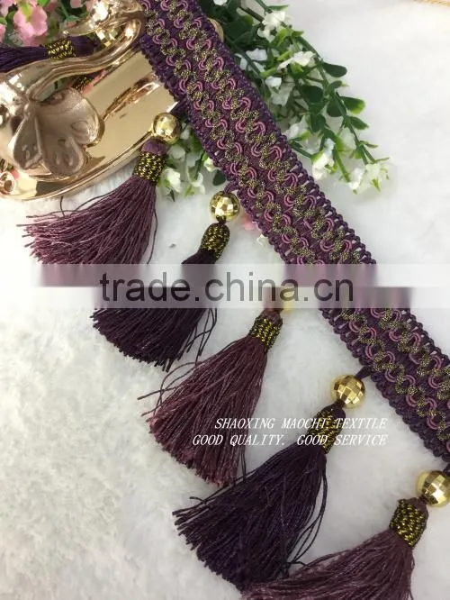 wholesale tassel fringes with two different colors for Home Textile Accessory