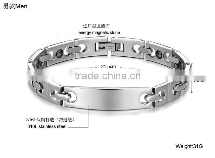 KSTONE Stainless steel magnetic bracelet,bio magnetic bracelet,magnetic bracelet