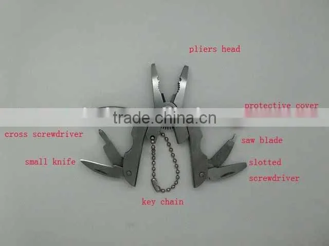 OEM mini folding multi-Function knife pliers keychain gift UD06043