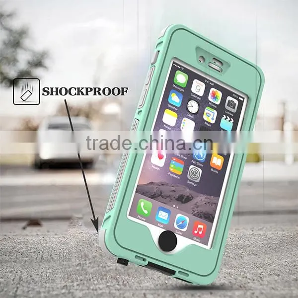 4.7 Inch Glow In Dark IP68 Waterproof Case for iPhone 6 6S With Button And Holder Stand