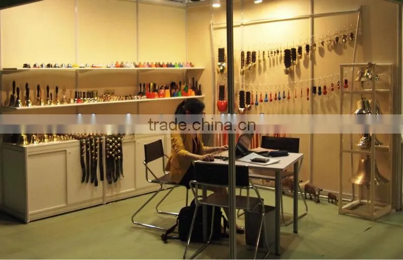 steel bell keyring , decoration sets with different size of steel bells with leather strap and keychain, various usages (A601_