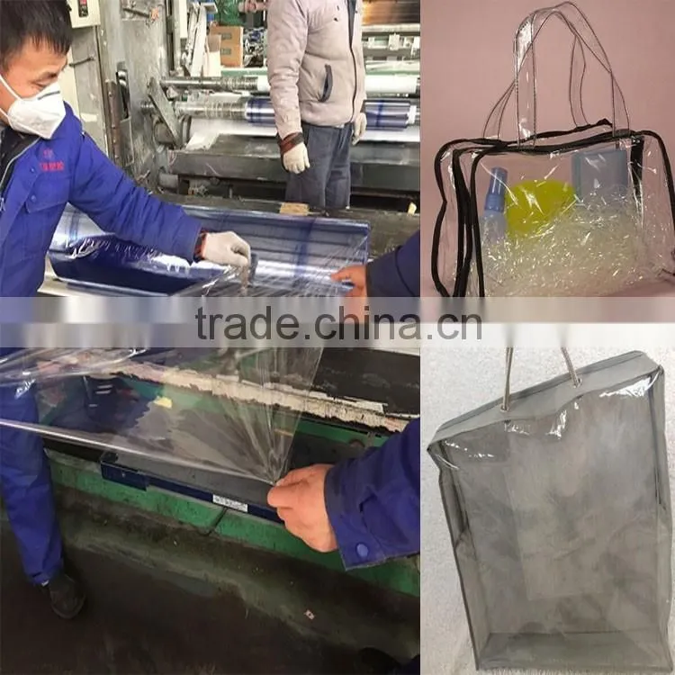 2016 China Jiangsu Supply Normal Clear Blue PVC Film Rolls For Plastic Bags