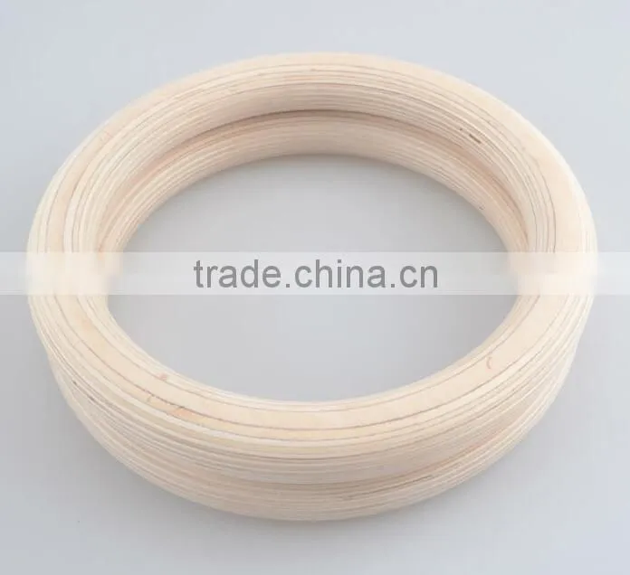 Portable Olympic Gymnastics Rings home fitness gymnastics wooden rings for crossfit strength training