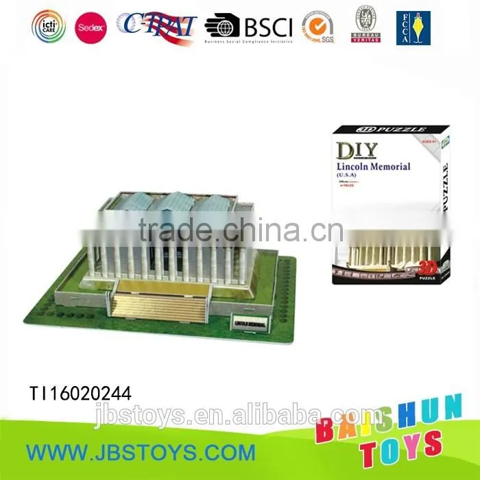 Foam 3d paper puzzle Lincoln Memorial