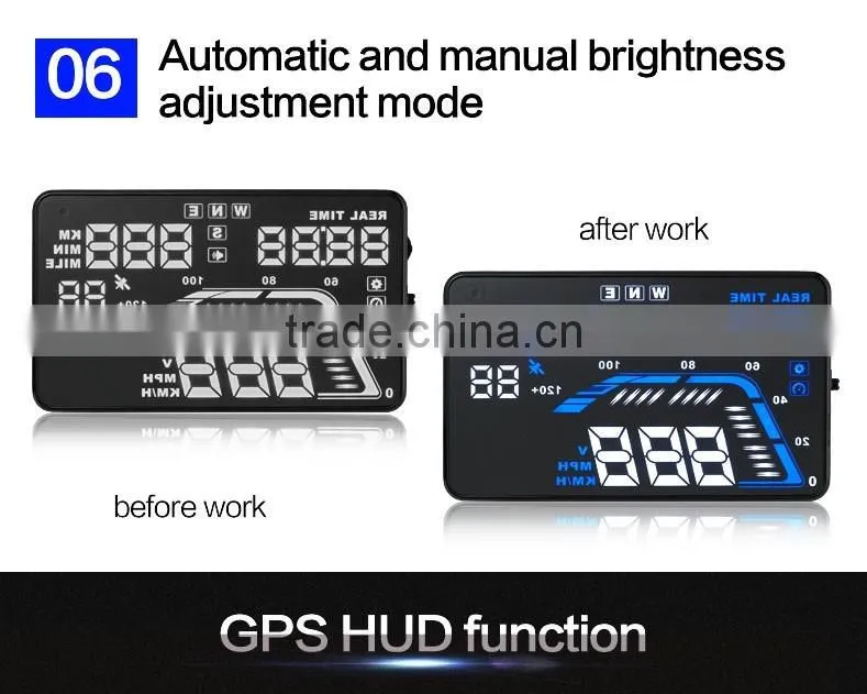 Q7 HUD 5.5 inch Car GPS Head Up Display Windscreen Projector Vehicle Speed Warning Fuel Consumption Car Driving Data Diagnosis