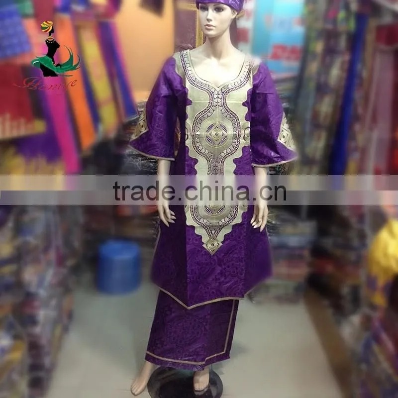Fashion bazin riche broderie dress african bazin embroidery design 2016