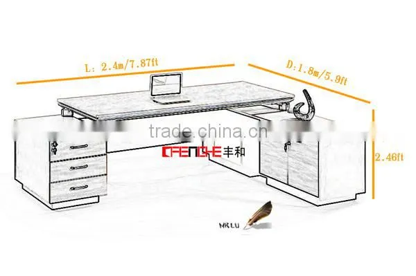 new arrival modern wood office desk table with drawers