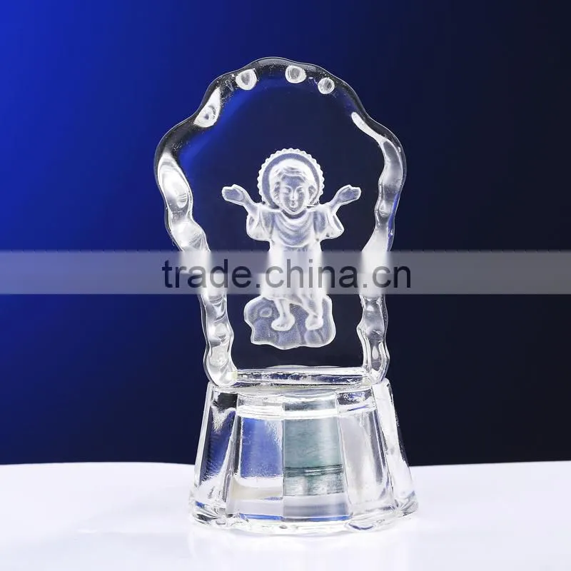 Crystal craft religious glass statue artworks