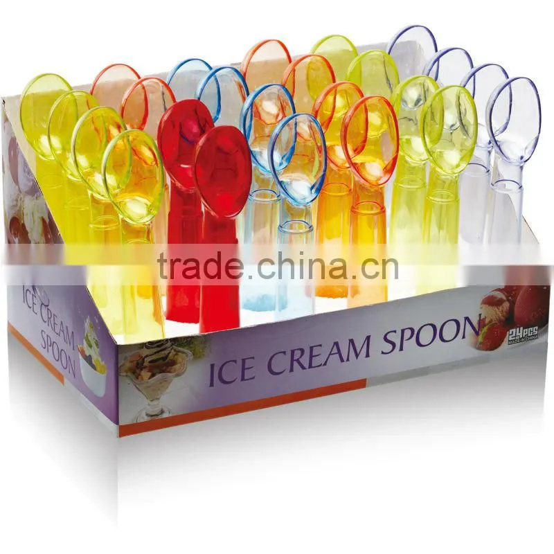 disposable plastic color ice cream spoon