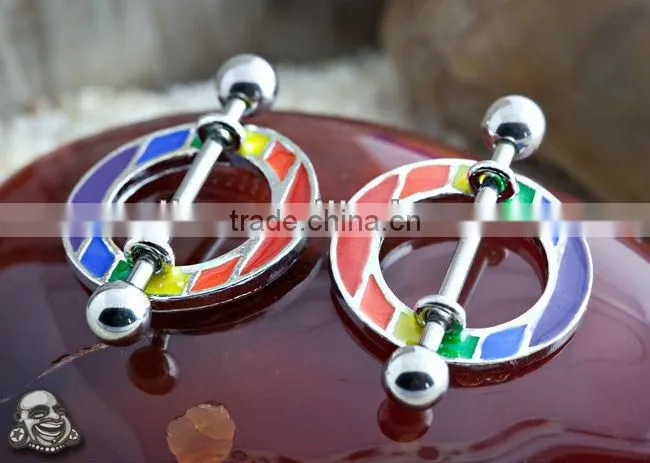 316L Rainbow nipple shield piercing nipple jewelry