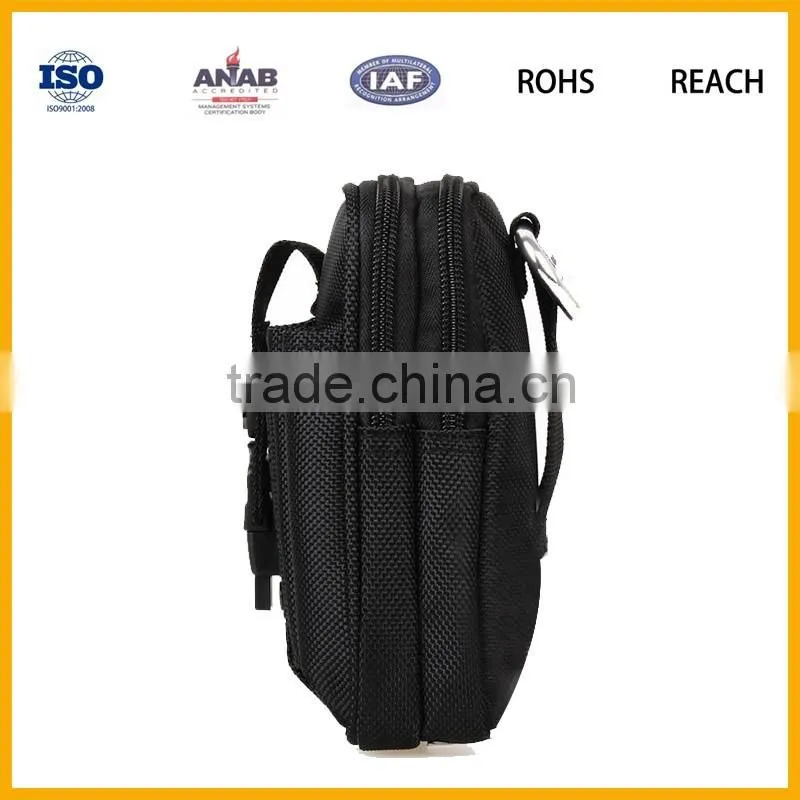 High Quality Cheap 300D Men Cycling Sport Waist Bag with Hasp Mobile Phone pocket