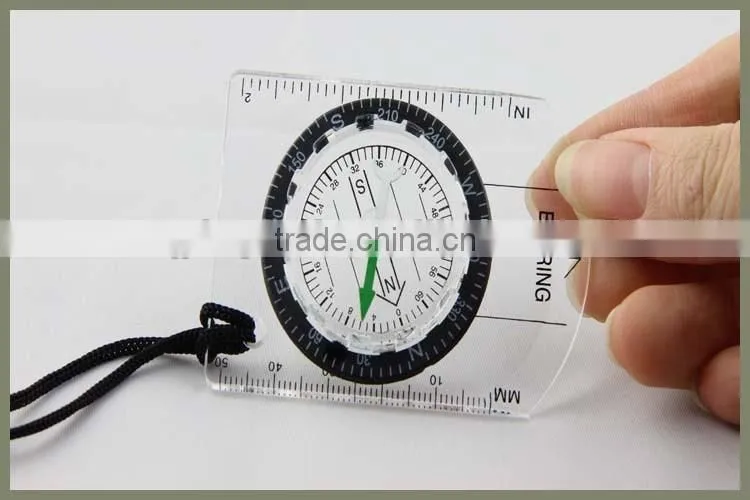 transparent white Color and acrylic plastic Case Material military compass