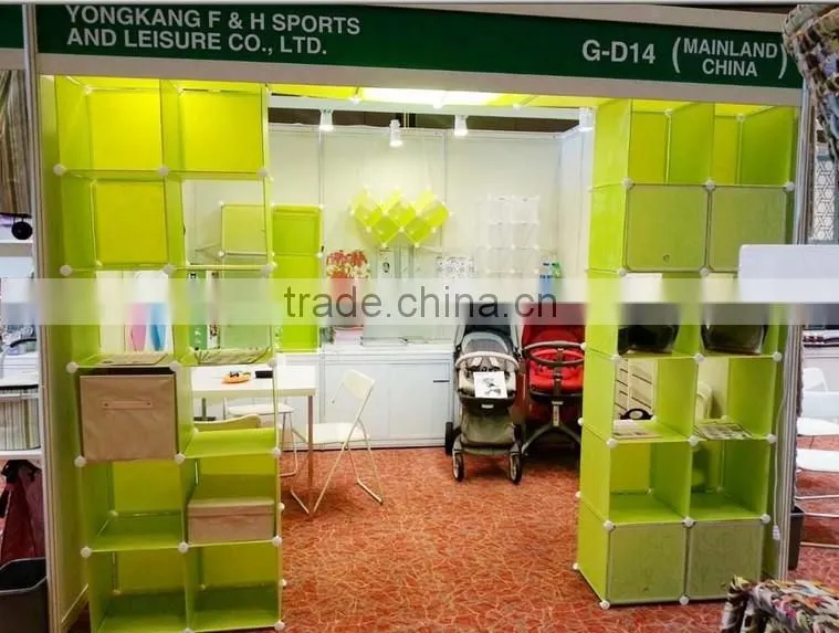 3 cubes eco-friendly plasti cube storage organizer with PP panel and connector FH-AL0014-3