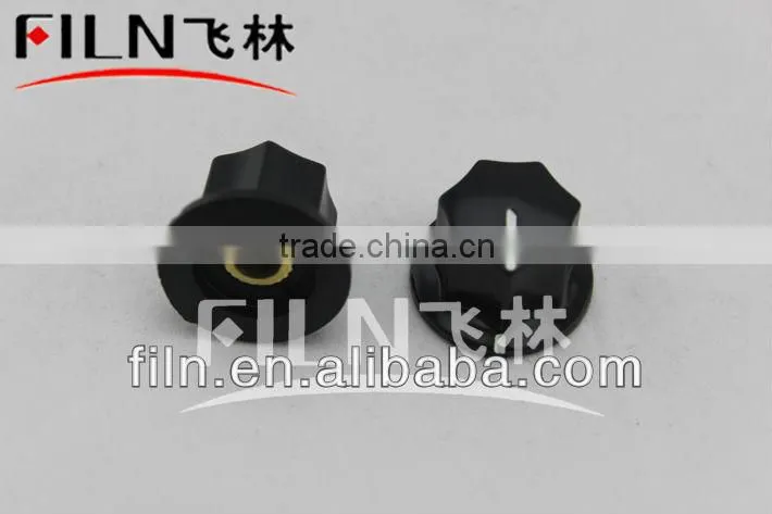 shaped black plastic slide potentiometer knob