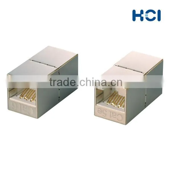 Taiwan Manufacturer RJ45 Cat6A 180 Degree Shielded STP Straight In-Line Coupler
