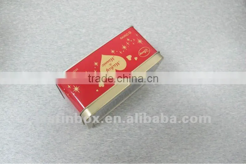 rectangular shape with transparent window packaging tin box