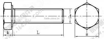 uns n06600 bolt full thread thin head bolt M24 X100 manufacturer