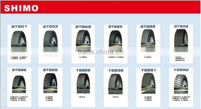 SHIMO Chinese truck tire brands 10.00R20/11.00R20/12.00R20/11R22.5/12R22.5/12.00R24/13R22.5
