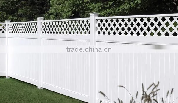 Backyard PVC Privacy Fence with lattice