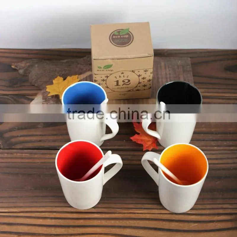 Double Wall Ceramic Chirp Thermal Travel Mug 12 OZ