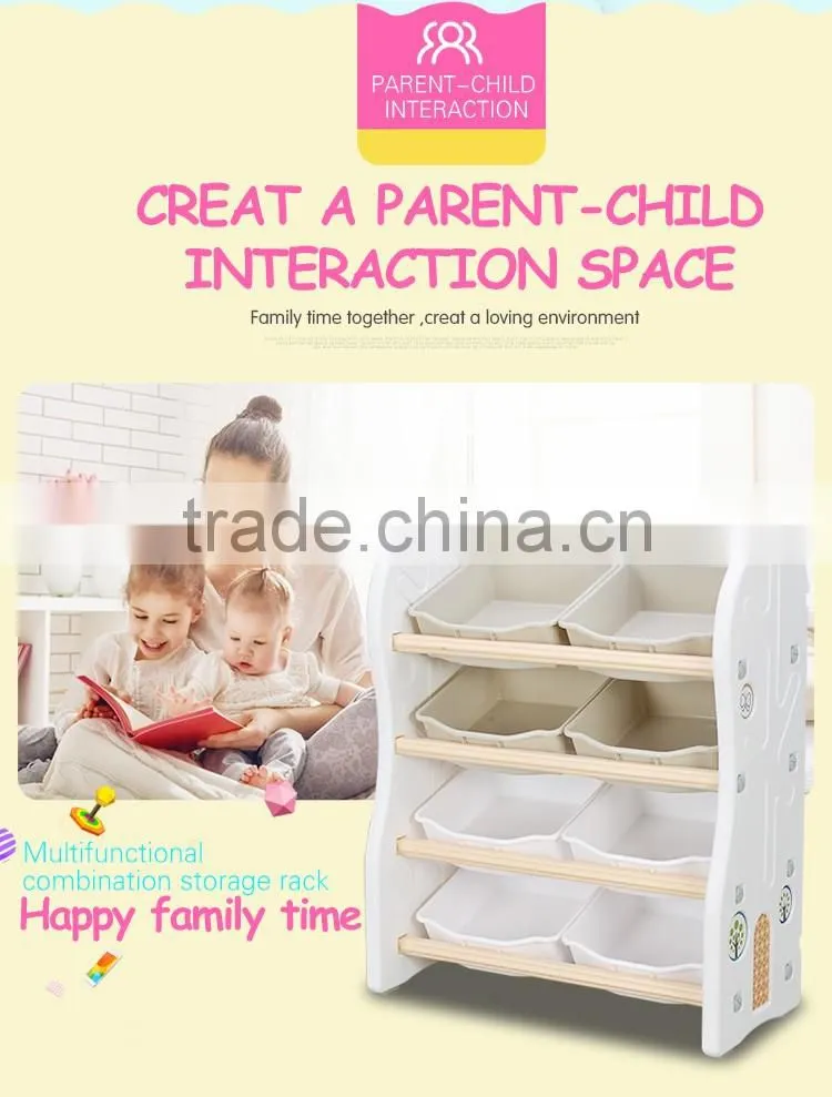 Children toy storage rack book shelf cabinet
