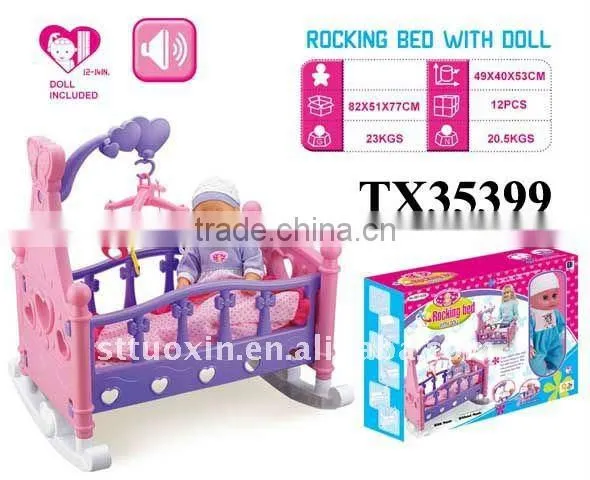 MUSICAL BABY ROCKING BED WITH DOLL