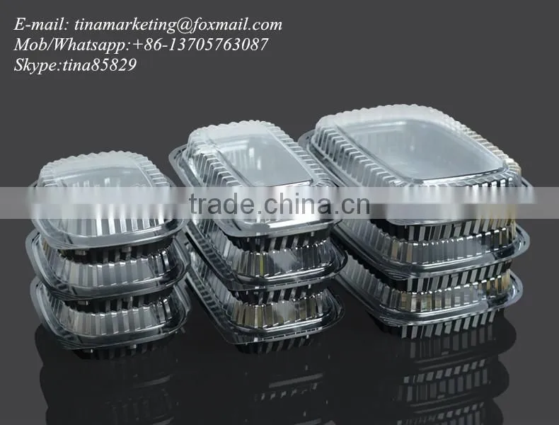 PS Black Base BOPS Clear Lid Plastic Take Out Food Container Box for Sushi,Salad,Fruit,Vegetable,Dessert,Cold dish Packaging
