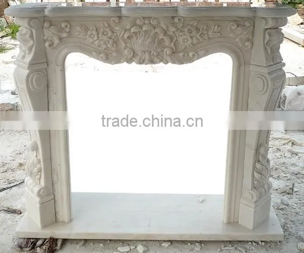 French style white marble fireplace mental for sale