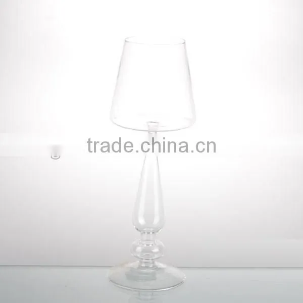 2-tier 2016newset top grade clear series tall glass straight barrel hurricane candle holder