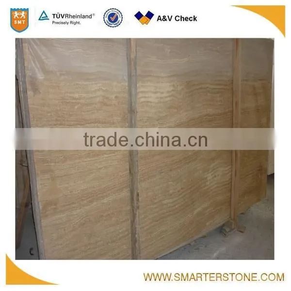 Wooden travertine slab stone with own factory