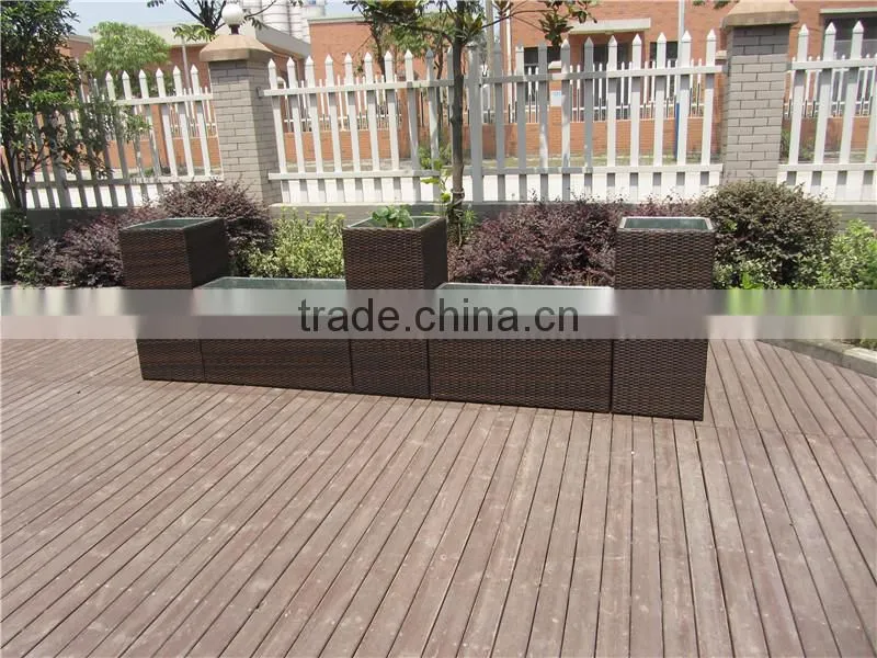 Outdoor 5 Pics Rattan Flowerpot Sets Garden Supplies