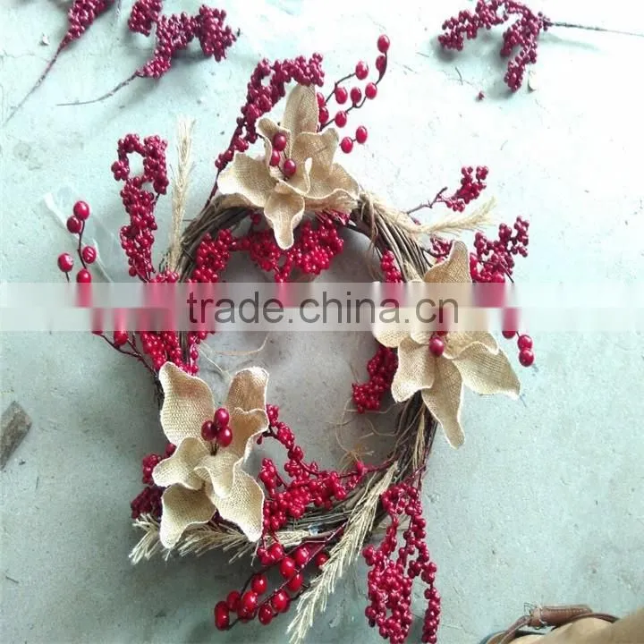 Natural material winter festival decorative candle ring wreaths decorative wreath