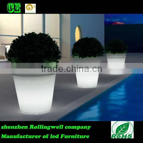 LED large and tall flower pots /led cheap plastic tall plastic flower pots glowing flower pot