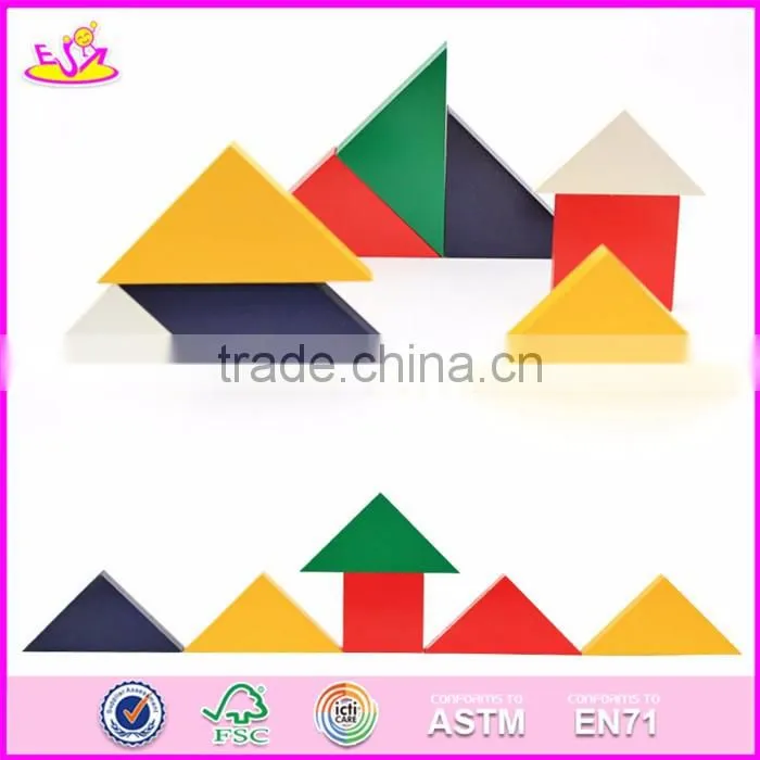 2017 Best design 9 pieces classic wooden tangrams for kids W14A166