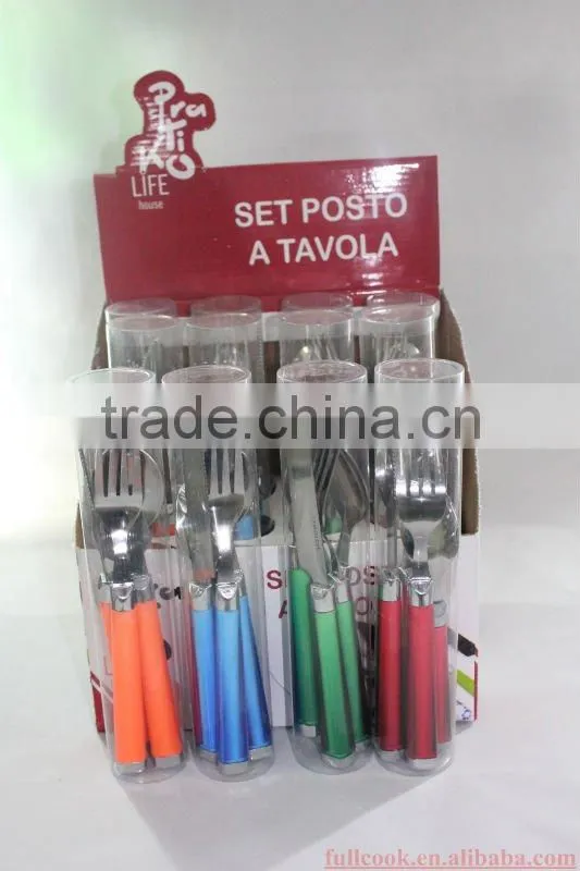 Colorful stainless steel cutlery set w/acrylic handle