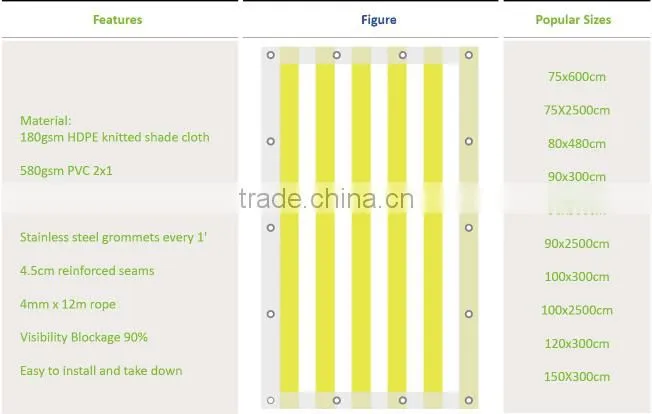 Garden Windscreen mesh windbreak shade netting Tennis grid panel Outdoor Windscreen Fence