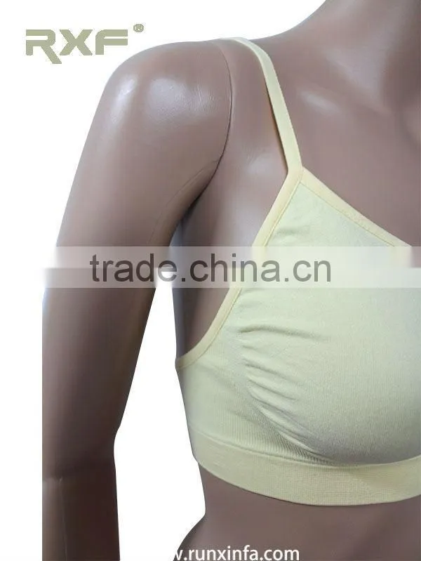 Wholesale yellow seamless sports bra, stylish bra in China factory
