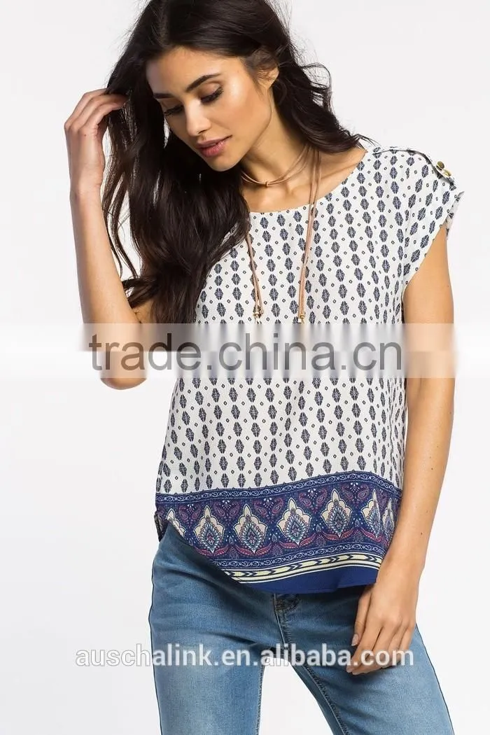 100% polyester rounded hem girls full print t shirt