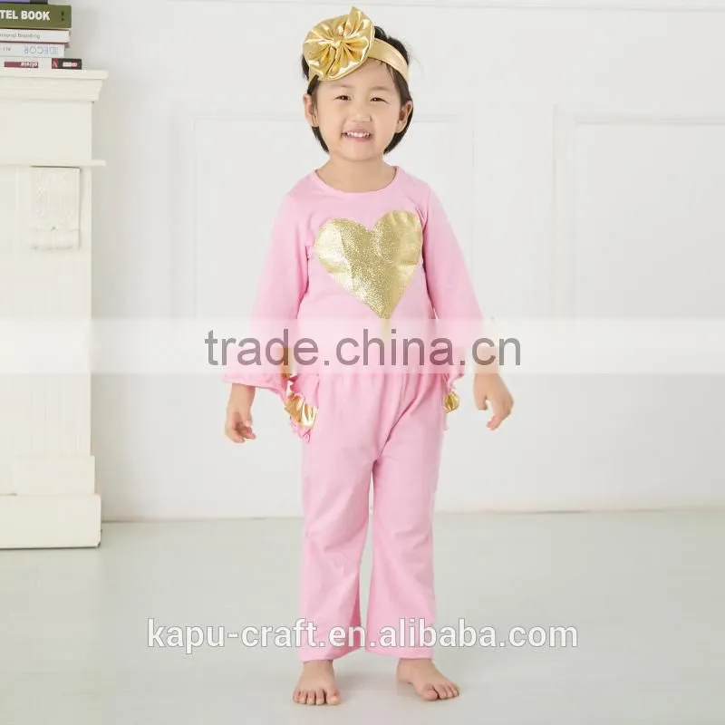 wholesale children's fall outfits kids halloween wear clothing sets lovely baby pumpkin cotton outfits
