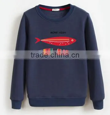 Cheaper customized design crewneck pullover fleece TC65/35 cheaper hoodies/sweatshirt