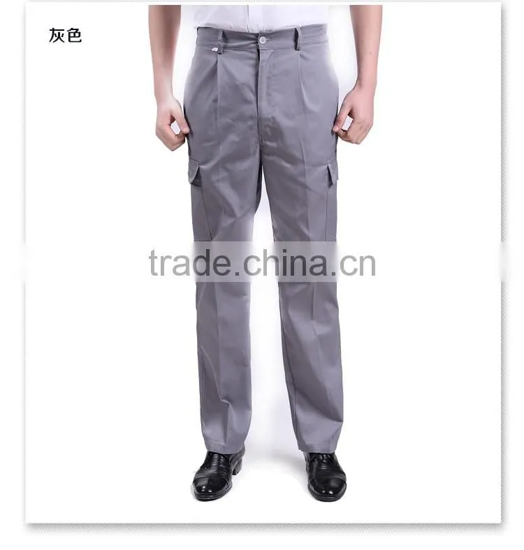 Juqian 2016 factory price new mens working uniform poly cotton cheap cargo uniform work pants with side pockets
