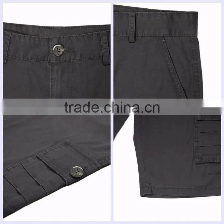 Guangzhou apparel factory pocket square box cargo pant dark grey fitness cheap formal half pants for men