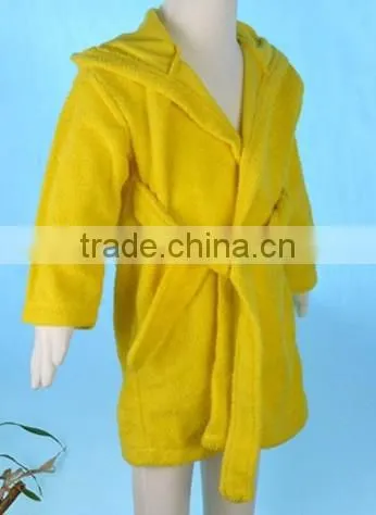 100% cotton towelling terrycloth applique kids hooded bathrobe ,children hooded bathrobes