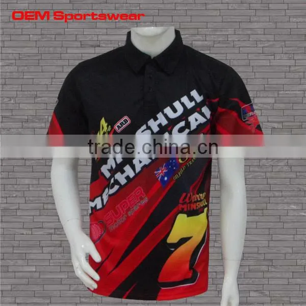 Short sleeve blue dye sublimation mesh motocross jerseys