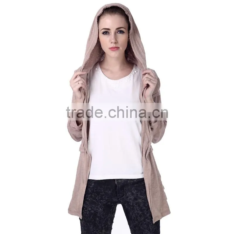 Women's stand-up round collar pleated coat