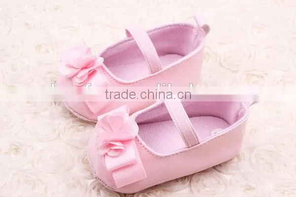 New Sweet Anti-slip Flat Flower Princess First Walkers PU Baby Newborn Shoes