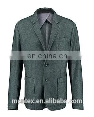 Men's Green Twill Blend Casual Blazer 2016 Spring/Summer